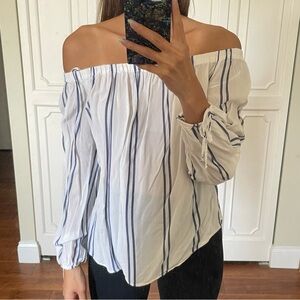 Abercrombie Off-the-Shoulder Stripe Top
